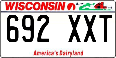 WI license plate 692XXT