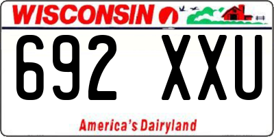 WI license plate 692XXU