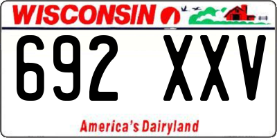 WI license plate 692XXV