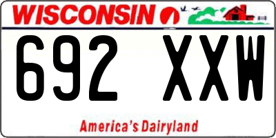 WI license plate 692XXW