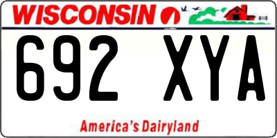 WI license plate 692XYA