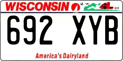WI license plate 692XYB