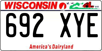 WI license plate 692XYE