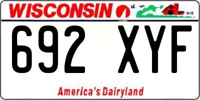 WI license plate 692XYF