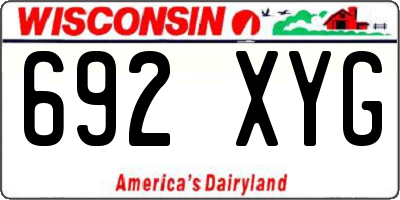 WI license plate 692XYG