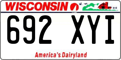 WI license plate 692XYI