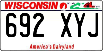 WI license plate 692XYJ