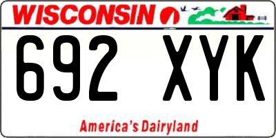 WI license plate 692XYK