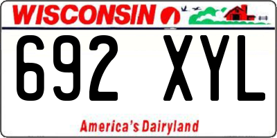 WI license plate 692XYL