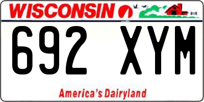 WI license plate 692XYM
