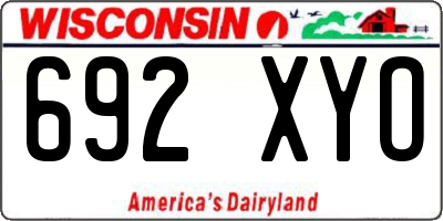 WI license plate 692XYO