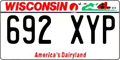 WI license plate 692XYP