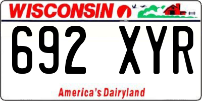 WI license plate 692XYR