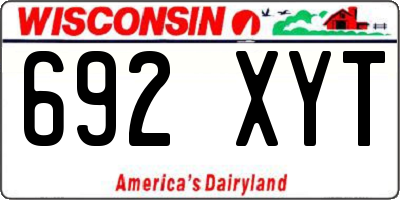 WI license plate 692XYT