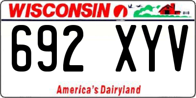 WI license plate 692XYV