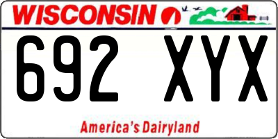 WI license plate 692XYX