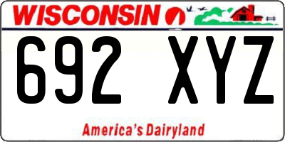 WI license plate 692XYZ