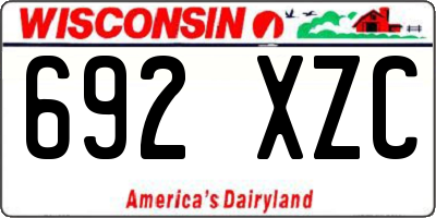 WI license plate 692XZC