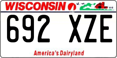 WI license plate 692XZE
