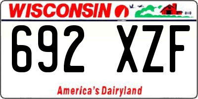 WI license plate 692XZF