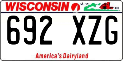 WI license plate 692XZG