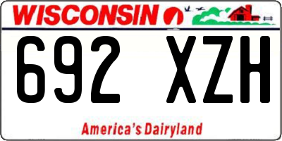 WI license plate 692XZH