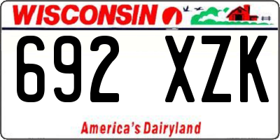 WI license plate 692XZK
