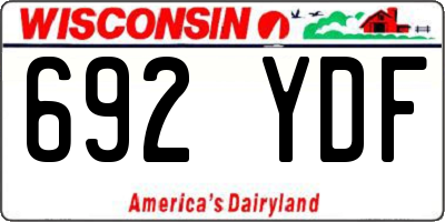 WI license plate 692YDF