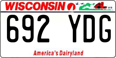 WI license plate 692YDG