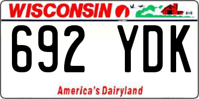 WI license plate 692YDK