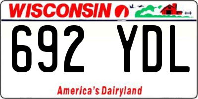 WI license plate 692YDL