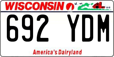 WI license plate 692YDM