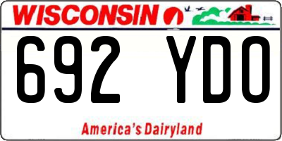 WI license plate 692YDO