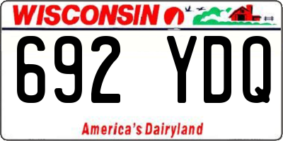 WI license plate 692YDQ