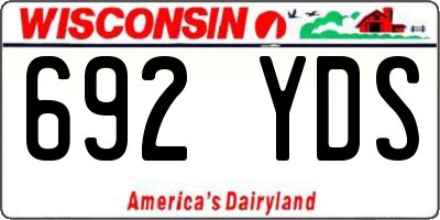 WI license plate 692YDS