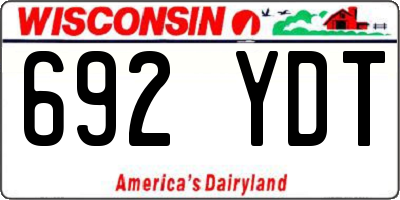 WI license plate 692YDT