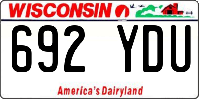 WI license plate 692YDU