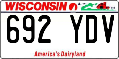 WI license plate 692YDV