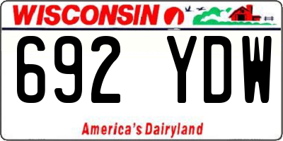 WI license plate 692YDW