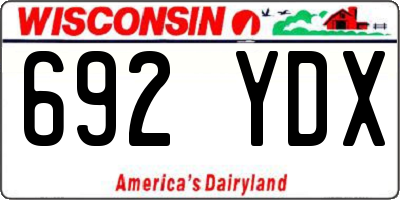 WI license plate 692YDX