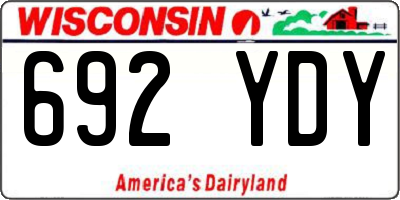 WI license plate 692YDY