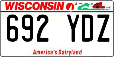 WI license plate 692YDZ