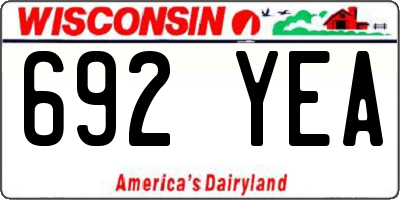 WI license plate 692YEA