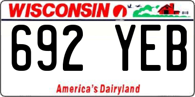 WI license plate 692YEB