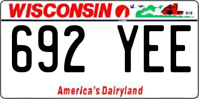 WI license plate 692YEE