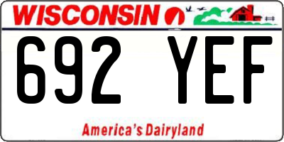 WI license plate 692YEF