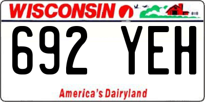 WI license plate 692YEH