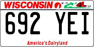 WI license plate 692YEI