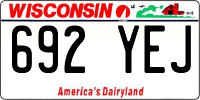 WI license plate 692YEJ