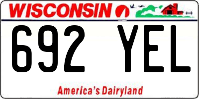 WI license plate 692YEL